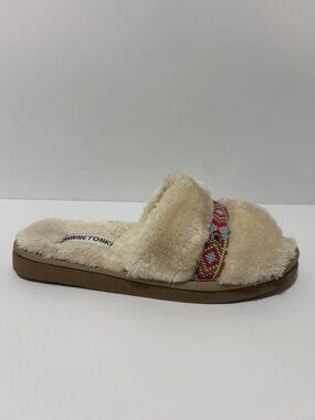Minnetonka Women’s London Cream Slippers, Size 9 M